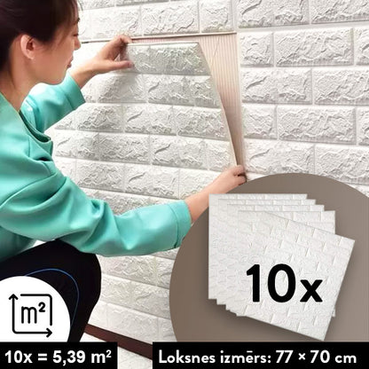 BRICKWALL® – 3D PAŠLĪMĒJOŠĀS TAPETES (77 cm x 70 cm)