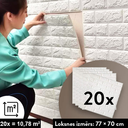BRICKWALL® – 3D PAŠLĪMĒJOŠĀS TAPETES (77 cm x 70 cm)