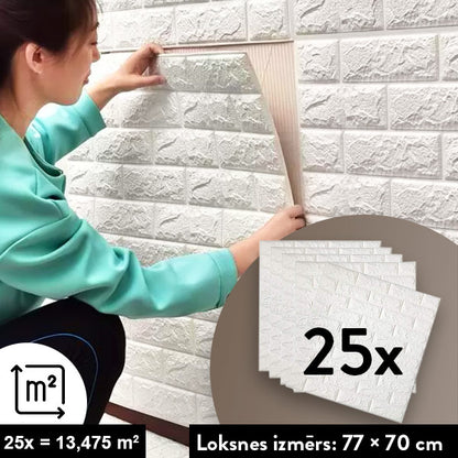 BRICKWALL® – 3D PAŠLĪMĒJOŠĀS TAPETES (77 cm x 70 cm)