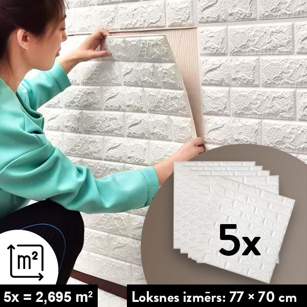 BRICKWALL® – 3D PAŠLĪMĒJOŠĀS TAPETES (77 cm x 70 cm)