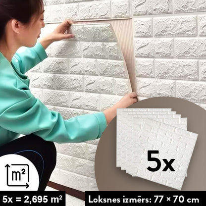 BRICKWALL® – 3D PAŠLĪMĒJOŠĀS TAPETES (77 cm x 70 cm)