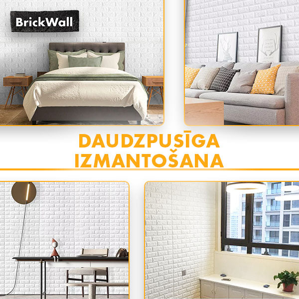 BRICKWALL® – 3D PAŠLĪMĒJOŠĀS TAPETES (77 cm x 70 cm)