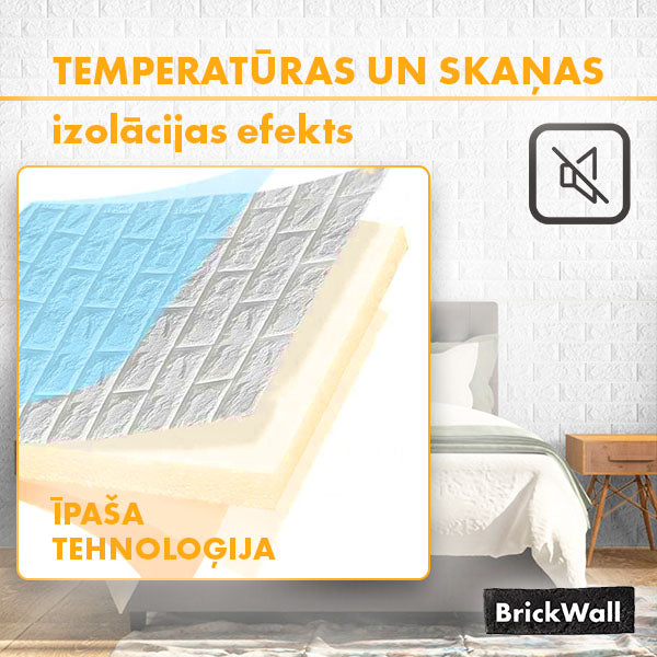 BRICKWALL® – 3D PAŠLĪMĒJOŠĀS TAPETES (77 cm x 70 cm)