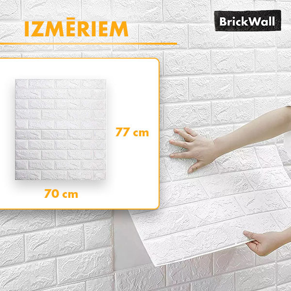 BRICKWALL® – 3D PAŠLĪMĒJOŠĀS TAPETES (77 cm x 70 cm)