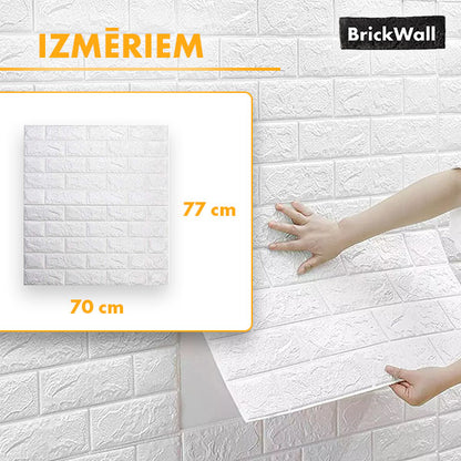 BRICKWALL® – 3D PAŠLĪMĒJOŠĀS TAPETES (77 cm x 70 cm)