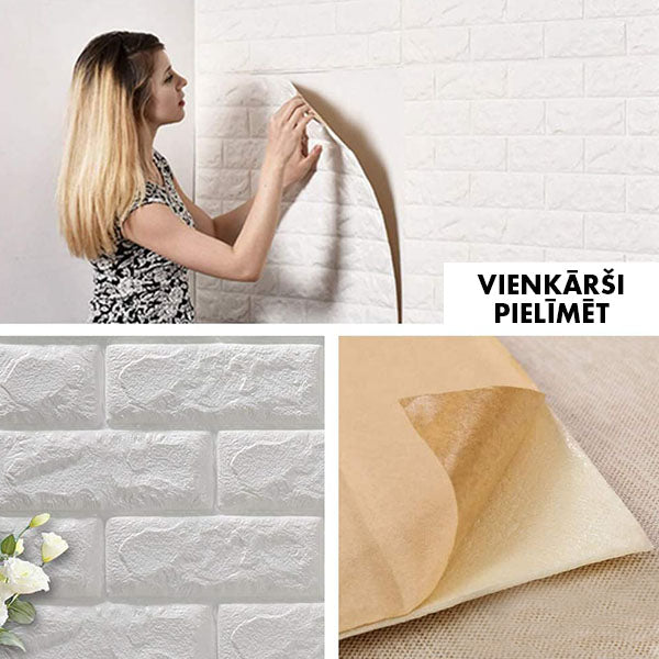 BRICKWALL® – 3D PAŠLĪMĒJOŠĀS TAPETES (77 cm x 70 cm)