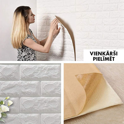 BRICKWALL® – 3D PAŠLĪMĒJOŠĀS TAPETES (77 cm x 70 cm)