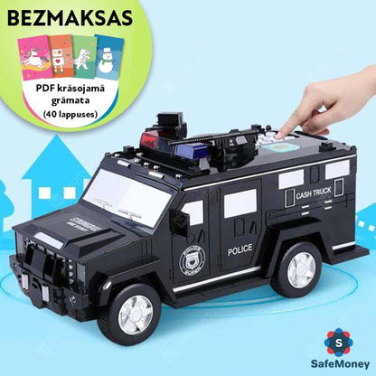 SAFEMONEY® – ELEKTRONISKA KRĀJKASĪTE POLICIJAS AUTOMAŠĪNAS FORMĀ