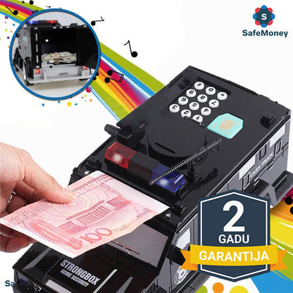SAFEMONEY® – ELEKTRONISKA KRĀJKASĪTE POLICIJAS AUTOMAŠĪNAS FORMĀ